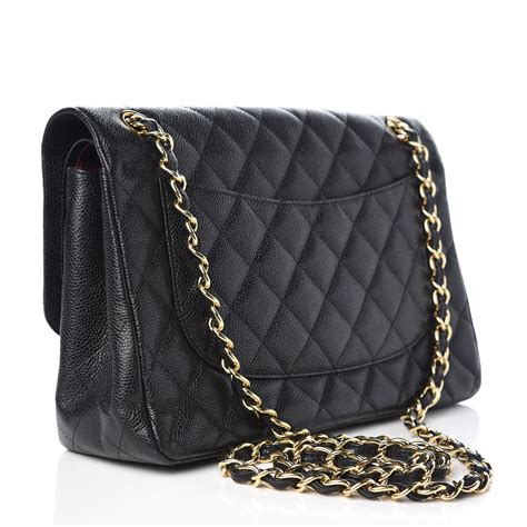 chanel classic double flap jumbo caviar|CHANEL Caviar Quilted Jumbo Double Flap Black.